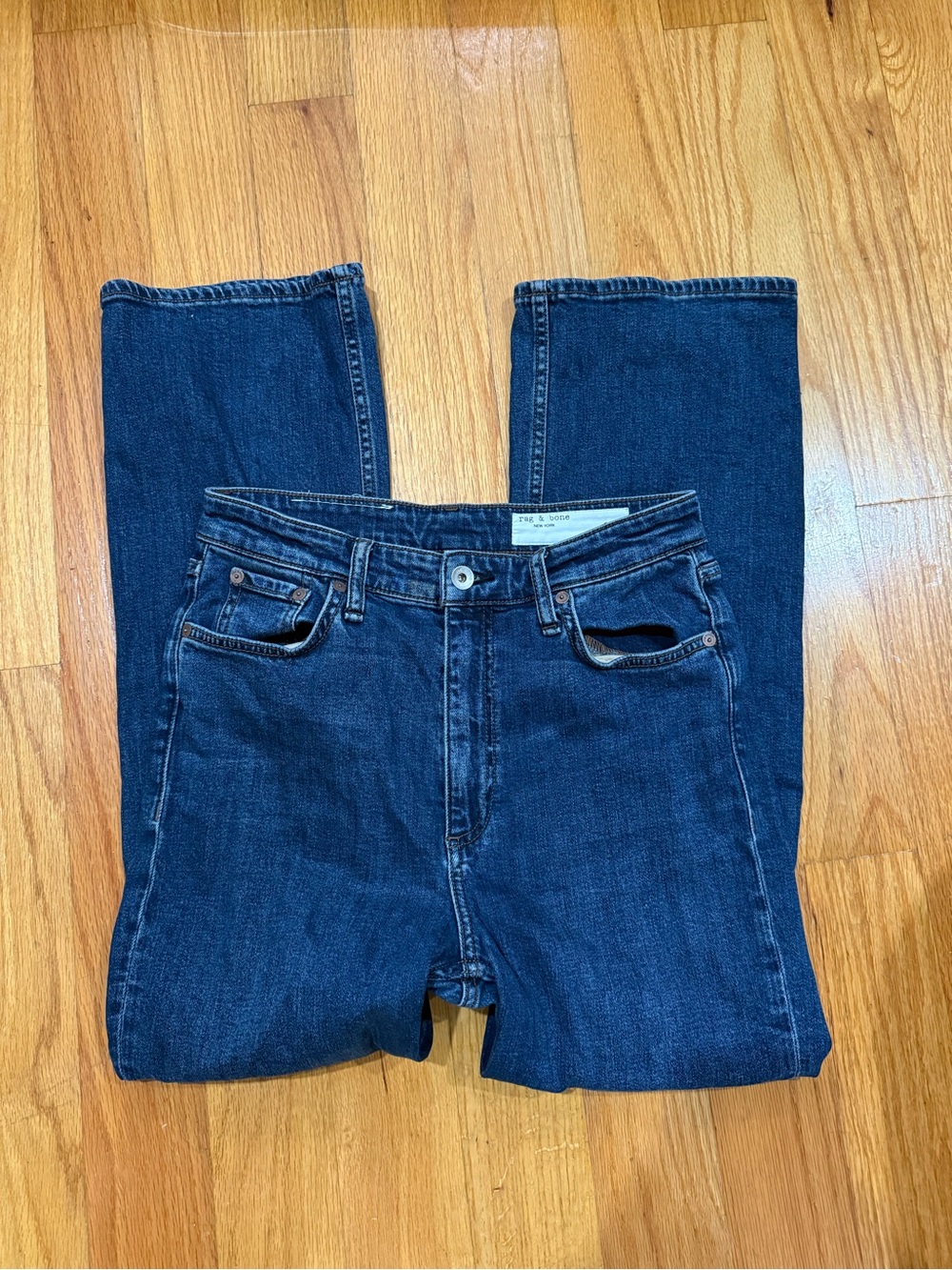 rag & bone Casey High Rise Ankle Flare Blue Jeans Size 28